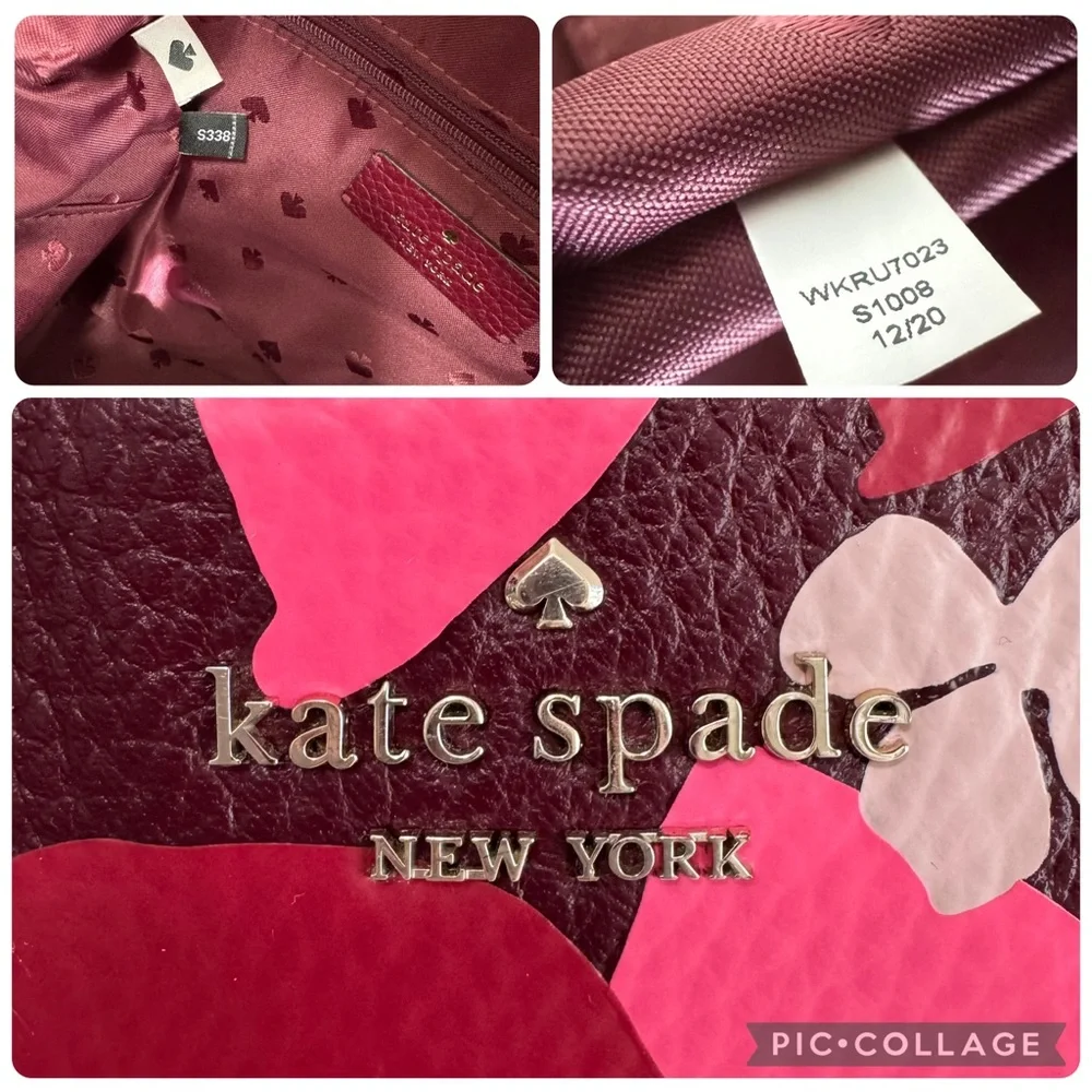 Kate Spade WKRU7023 Jackson Forest Floral Leather Backpack Pink Multi